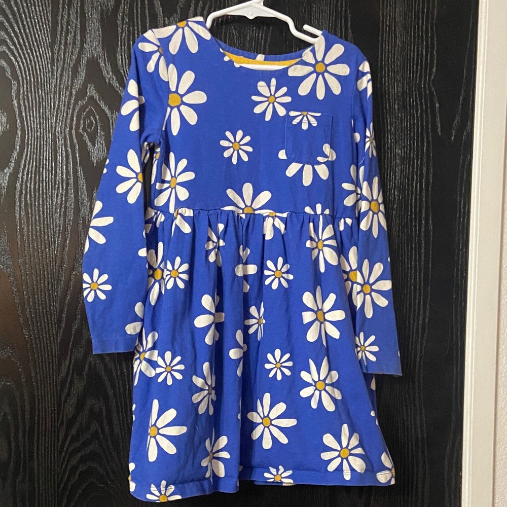 Mini Boden Blue Daisy Print Kids Dress Size 7-8 yrs
